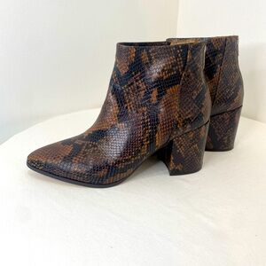 Steve Madden Jillian Snakeskin Block Heel Ankle Boot